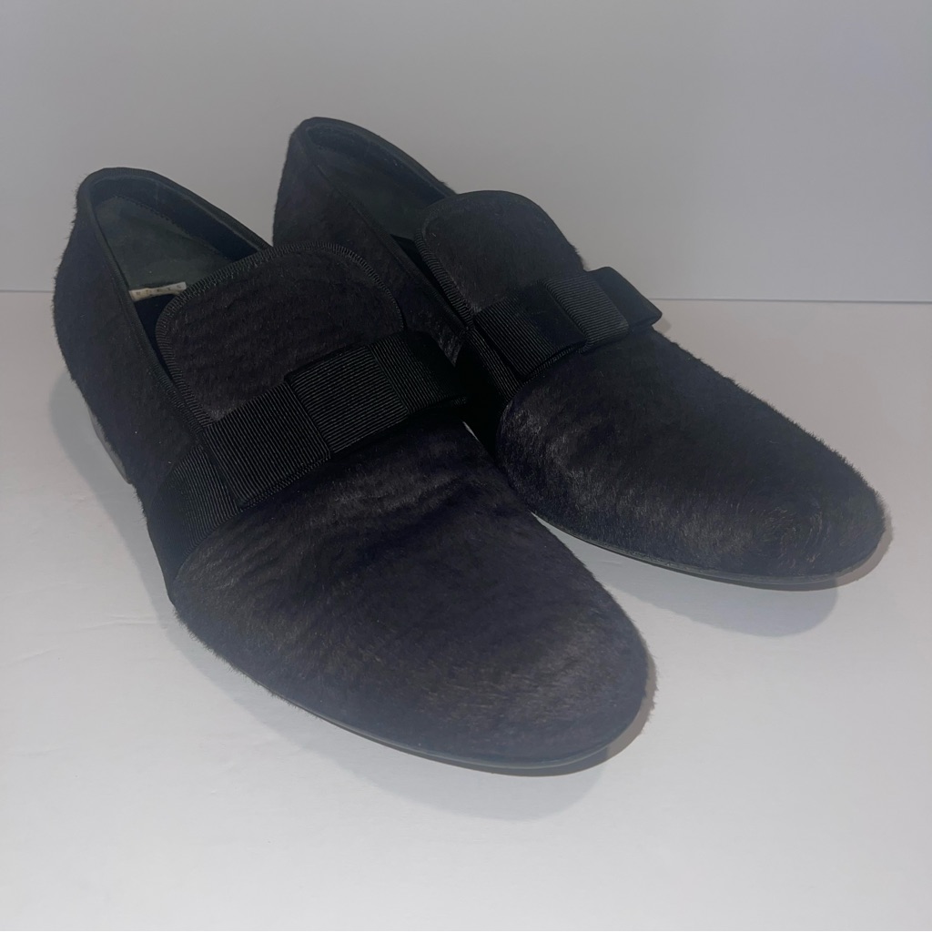 Celine Ponyhair Bow Accent Loafers